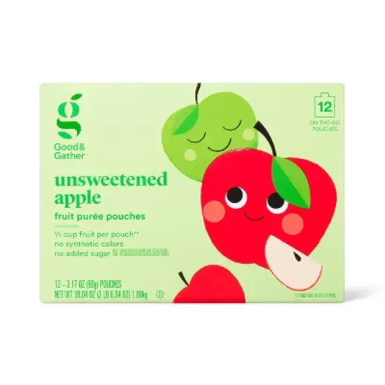 Unsweetened Apple Fruit Puree Pouches - 12ct - Good & Gather&trade; image {4}