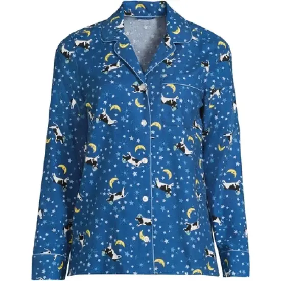 Lands' End Women's Long Sleeve Print Flannel Pajama Top image {14}