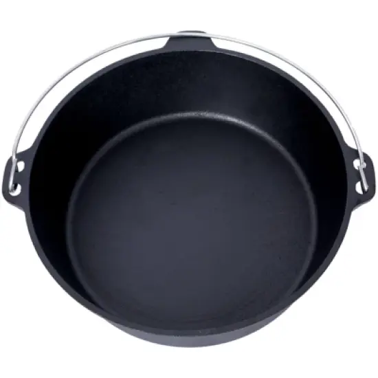 SEVOBAL Grill Cookware Dutch Oven with Skillet Lid for Campfire Cooking and Group Meals Use Area, Black, 15.4"*15.4"*9.7" image {1}