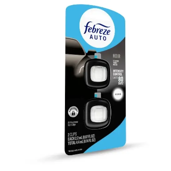 Febreze 2ct Car Auto Noirs: Phthalate-Free Car Freshener, Adjustable Scent, Vent Clips, Disposable, Oil-Based image {11}