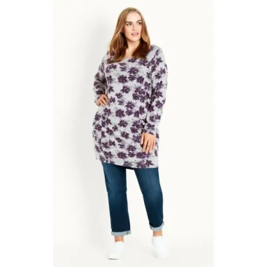 Women's Plus Size Pocket Print Tunic - grey | EVANS image {6}