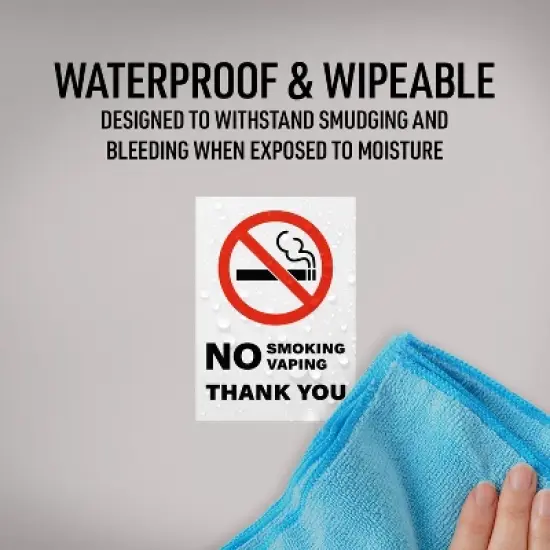 Avery No Smoking/Vaping Thank You Sign Label Stickers, Waterproof, UV Resistant, Preprinted, 5" x 3.5", 8 Stickers image {4}