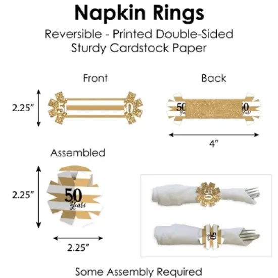 Big Dot of Happiness We Still Do - 50th Wedding Anniversary - Anniversary Party Paper Charger & Table Decorations Chargerific Kit for 8 image {5}