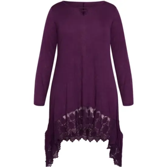 Women's Plus Size Rosey Crush Tunic - plum | EVANS image {2}