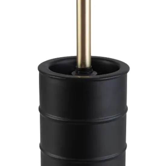 Modern Ridged Metal Brush with Handle Black - Elle D&eacute;cor image {2}