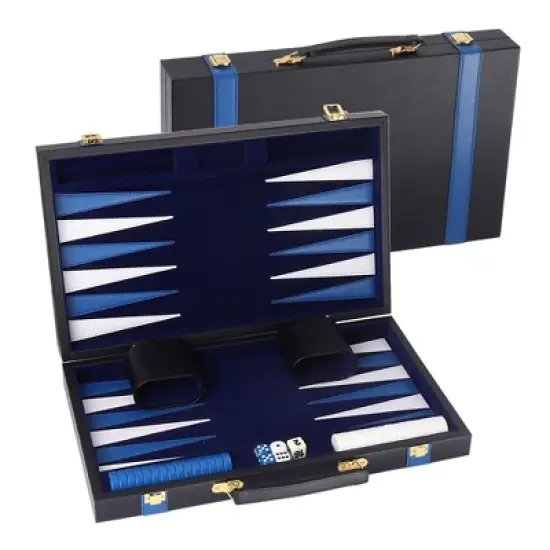 GSE Premium Leather Backgammon Board Game Set, Backgammon Game Set with Leather Case image {8}