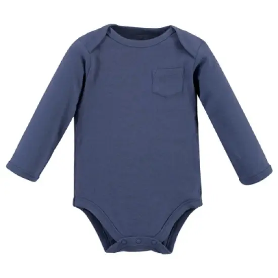 Touched by Nature Organic Cotton Long-Sleeve Bodysuits 5pk, Blue Whale image {1}