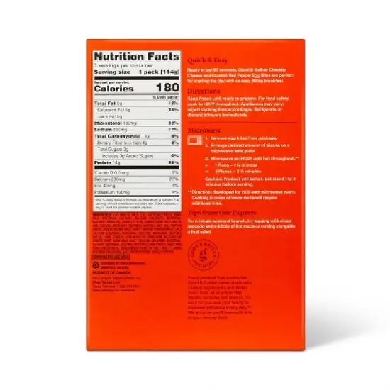 Frozen Cheddar Cheese & Roasted Red Pepper Egg Bites - 12oz - Good & Gather&trade; image {1}