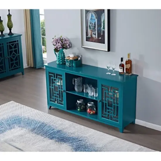 Bella Depot 60"W Sideboard Buffet Table Storage Cabinet image {3}