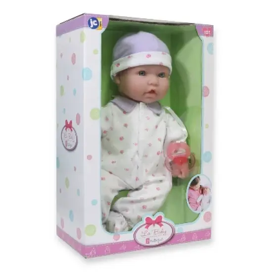 JC Toys La Baby 16" Baby Doll - Purple Outfit with Pacifier image {2}
