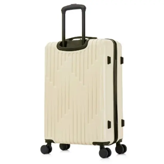InUSA Drip Lightweight Hardside Medium Checked Spinner Suitcase - Sand image {5}