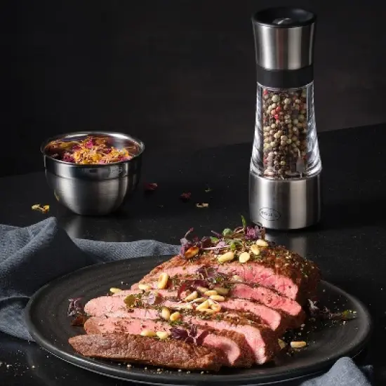 Rosle 7.1 Inch Stainless Steel and Acrylic Adjustable Spice Mill image {3}