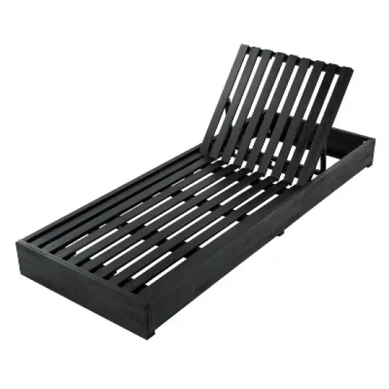 Christopher Knight Home Ian Acacia Wood Armless Adjustable Chaise Lounge with 4" Thick Cushion image {4}