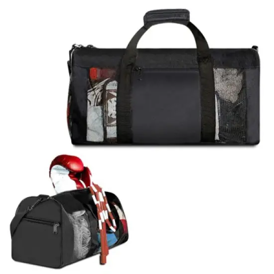 Boxing Gym Bag, WITSTEP Mesh Boxing Duffle Bag with Detachable Shoulder Strap Breathable Gym Duffle Bag image {7}