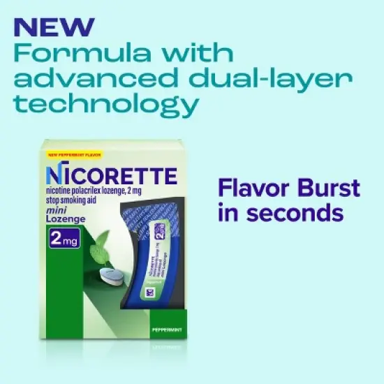 Nicorette 2mg Mini Lozenge Stop Smoking Aid - Mint image {2}