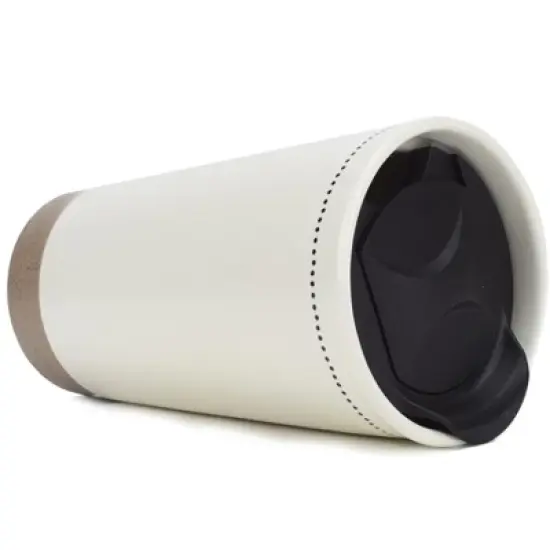 Lighthouse Christian Products Pin Dot Classic White 12 ounce Ceramic Travel Tumbler Mug, Grateful image {2}