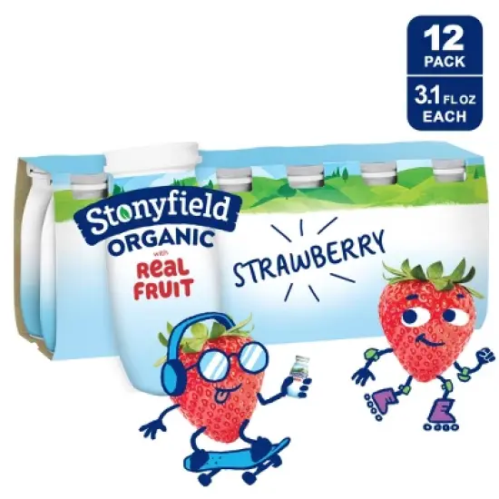 Stonyfield Organic Kids' Strawberry Yogurt Smoothies - 12pk/3.1 fl oz Bottles image {9}