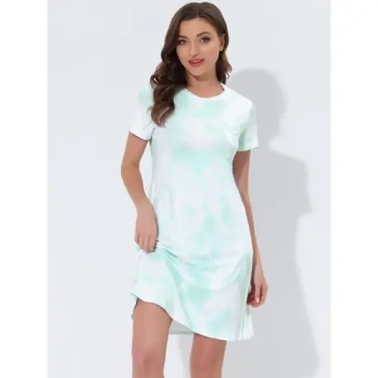 cheibear Womens Sleepwear Pajama Dress with Pockets Nightshirt Lounge Nightgown image {1}