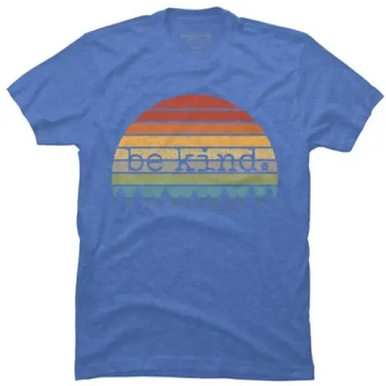 Men's Design By Humans Uplifting Retro Sun Vintage Be Kind Happy Positive Gift By cssdru T-Shirt image {8}