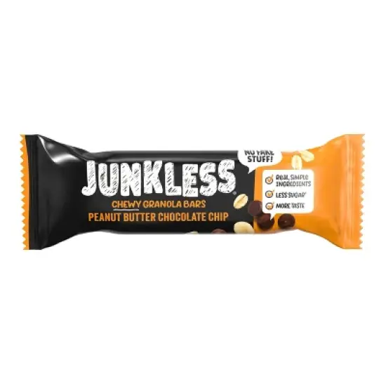 JUNKLESS Peanut Butter Chocolate Chip Chewy Granola Bar - 1.1oz image {7}