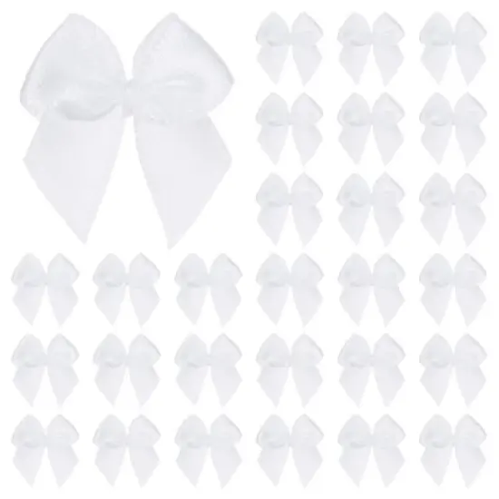 Unique Bargains Polyester Craft Satin Decorative Ribbon Bow 1x1 Inch 50 Pcs image {6}
