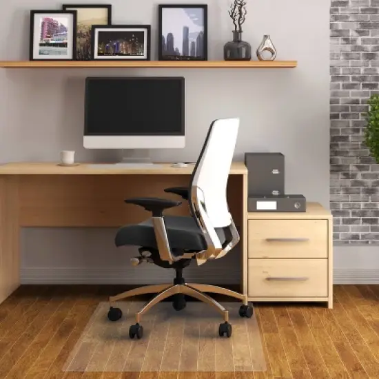 Vinyl Rectangular Chair Mat for Hard Floor Clear - Floortex image {1}