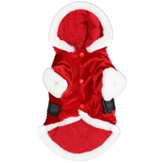 Parisian Pet 'Santa Claus Hoodie' for Dogs and Cats, Dog Christmas Holiday Apparel, Red image {1}
