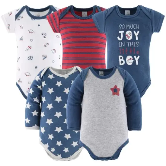 The Peanutshell Boy Stuff Newborn Layette Set for Baby Boys, 30-Pieces, Blue/Red, 0-3 Months image {1}