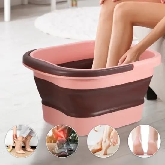 Unique Bargains Collapsible Foot Bath 15L/4 Gallons Pink image {1}
