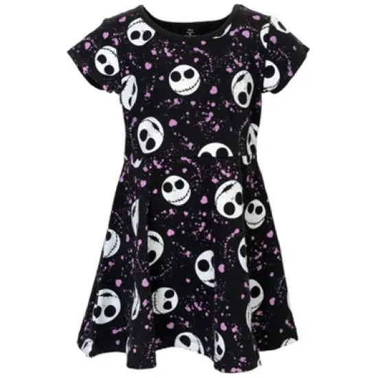 Disney Nightmare Before Christmas Jack Skellington Girls French Terry Skater Dress Toddler image {6}