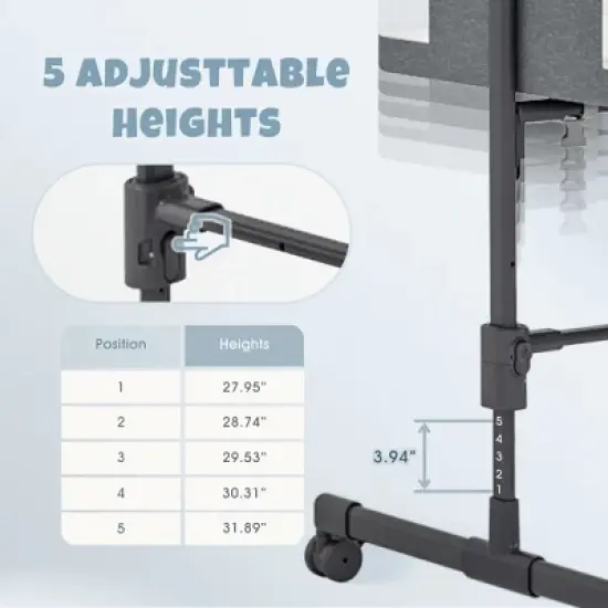 BabyBond 3 in 1 Baby Bassinet Beside Sleeper, Baby Beside Bassinet with Breathable Mesh, 5 Height Adjustable，Baby Crib for Newborn image {4}