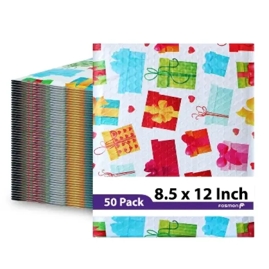 Fosmon 8.5 x 12 - #2 Gift Wrap Birthday Holiday Poly Bubble Mailer, Lightweight Water/Dust/Shock/Tear Resistant Padded Shipping Envelopes image {12}