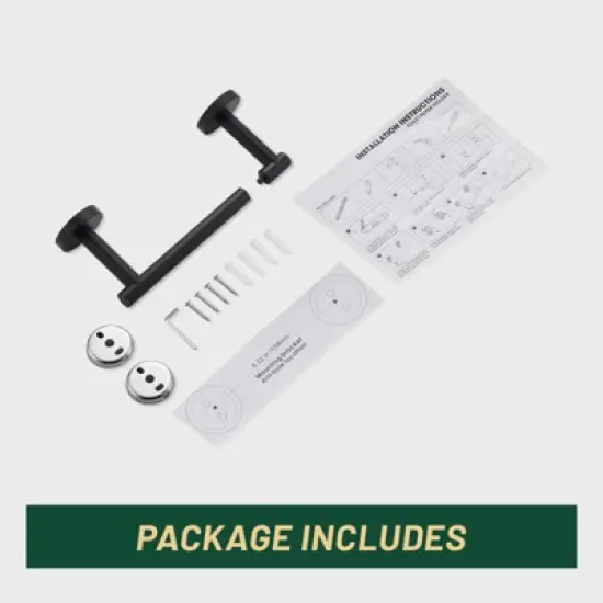 Cobbe Matte Black Toiler Paper Holder Wall Mount, Double Post Pivoting Toilet Paper Roll Holder for Bathroom, SUS 304 Stainless Steel image {4}