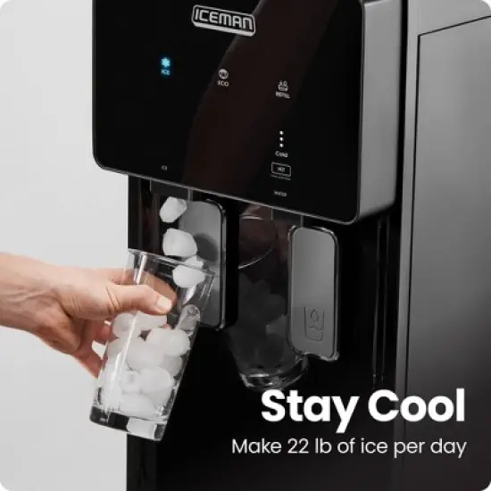 Iceman Ice Maker and Water Dispenser, Bottom-Loading for 1-5 Gallon Bottles - Black image {3}