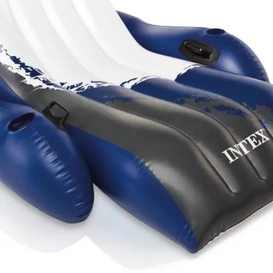Intex Inflatable Floating Comfortable Recliner Lounges with Cup Holders (2 Pack) image {3}