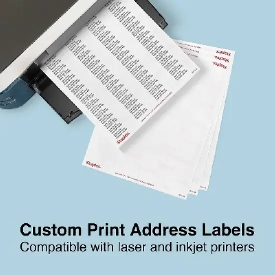 Staples Laser/Inkjet Address Labels 1/2" x 1 3/4" Clear 80 Labels/Sheet 25 Sheets/Pack 2000 image {3}