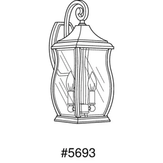 Progress Lighting Township 2-Light Outdoor Wall Lantern in Oil Rubbed Bronze with Clear Beveled Glass Shade image {1}