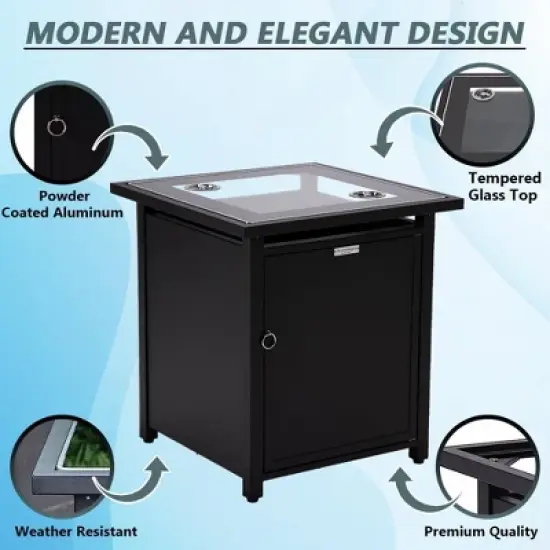 LeisureMod Walbrooke Patio Square Tank Holder with Slats Design image {5}