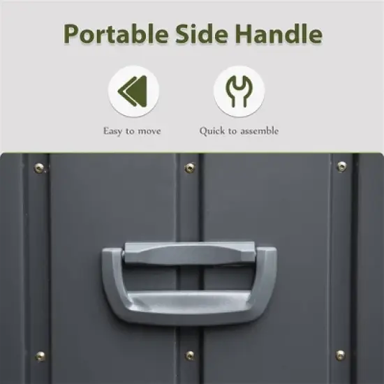 WELLFOR 100 gal Steel Deck Box Dark Gray image {4}