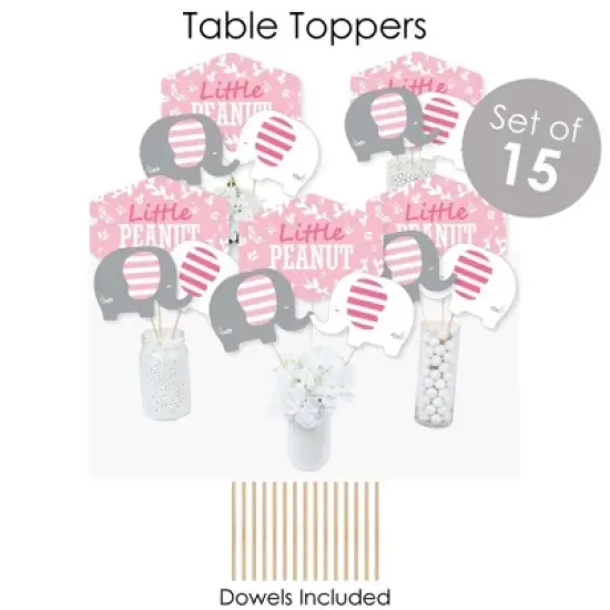 Big Dot of Happiness Pink Elephant - Girl Baby Shower or Birthday Party Supplies - Banner Decoration Kit - Fundle Bundle image {4}