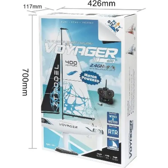 Playsteam Voyager 400 Motor-Power RC Sailboat - Blue image {2}