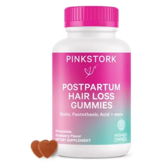 Pink Stork Postpartum Hair Loss Dietary Supplement Gummies Strawberry - 60ct image {4}