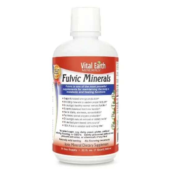 Vital Earth Minerals Fulvic Minerals Liquid, 70+ Trace Minerals, Electrolytes, Fulvic Acid Minerals For Cellular Detox, Wellness, 32 Fl Oz image {6}