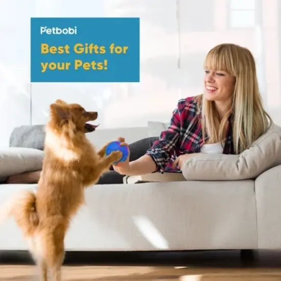 Petbobi Interactive Toy Dog Ball for Medium and Large Dogs, Active Rolling Ball for Dogs with LED Flash Light and USB Rechargeable, blue image {7}