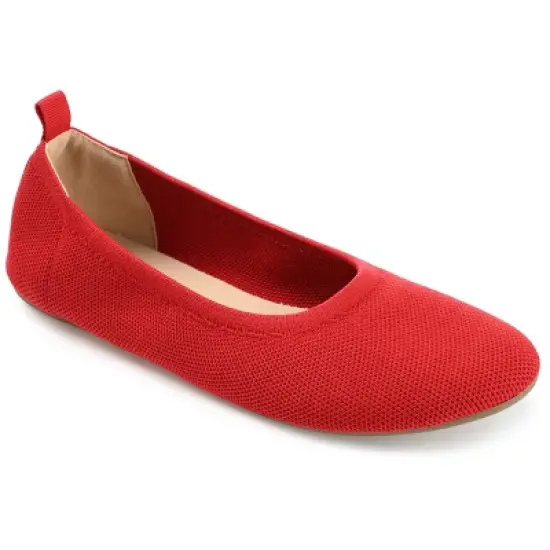 Journee Collection Womens Jersie Knit Foldable Round Toe Slip On Flats image {16}