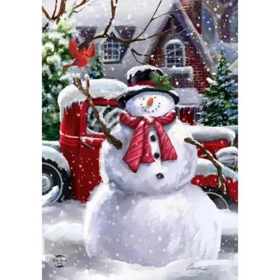 Briarwood Lane Winter Christmas Garden Flag 18x12.5 For Outdoor Snowfall Snowman Garden Flag Flag For Christmas Garden Flag Flags For Outside image {4}