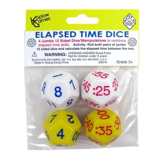 Koplow Games Elapsed Time Dice, 2 Pairs Per Pack, 2 Packs image {1}