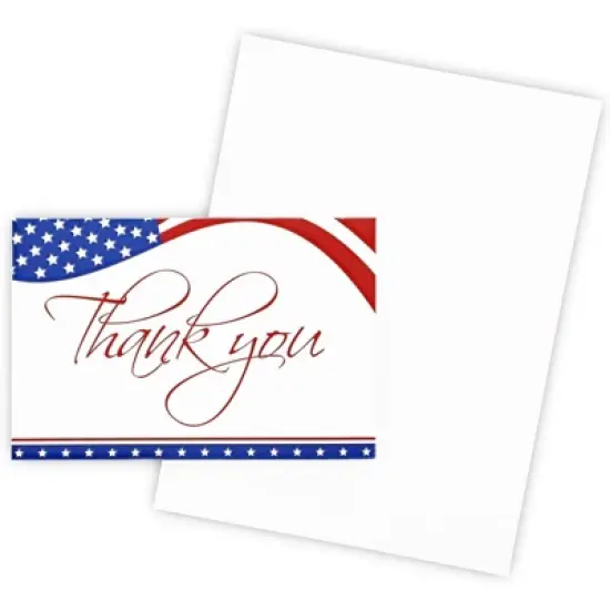 Pipilo Press 120 Pack American Flag Patriotic Thank You Cards with Envelopes Bulk for Fourth 4th of July, Memorial Day, 4x6 In image {6}