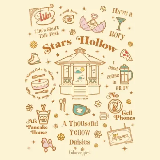 Mens Gilmore Girls Stars Hollow Collage T Shirt image {1}