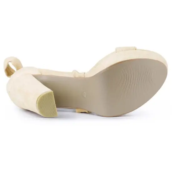 Allegra K Women's Lace Up Platform Block Heel Sandals image {5}